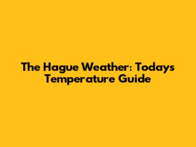 The Hague Weather: Today's Temperature Guide