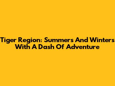 Tiger Region: Summers And Winters With A Dash Of Adventure
