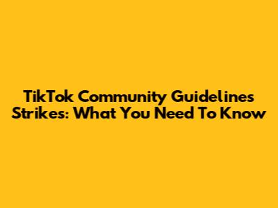 TikTok Community Guidelines Strikes: What You Need To Know
