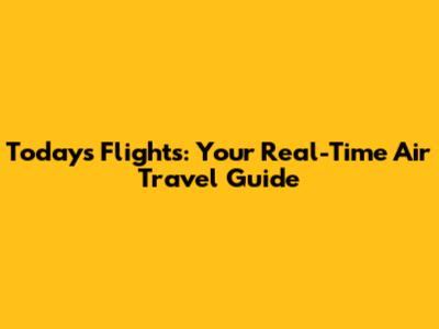 Today's Flights: Your Real-Time Air Travel Guide