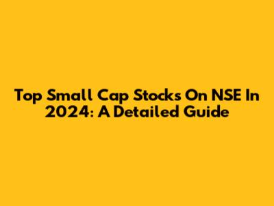 Top Small Cap Stocks On NSE In 2024: A Detailed Guide