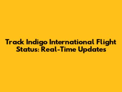 Track Indigo International Flight Status: Real-Time Updates