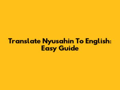 Translate 'Nyusahin' To English: Easy Guide