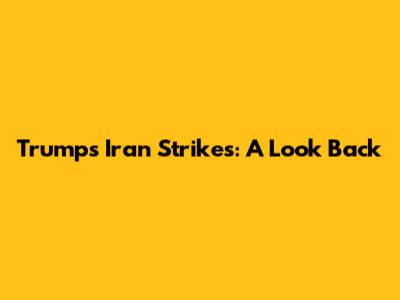Trump's Iran Strikes: A Look Back