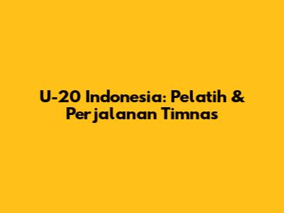 U-20 Indonesia: Pelatih & Perjalanan Timnas