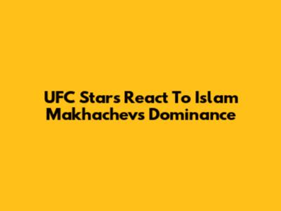 UFC Stars React To Islam Makhachev's Dominance