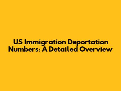 US Immigration Deportation Numbers: A Detailed Overview