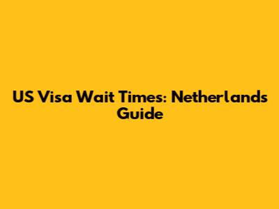 US Visa Wait Times: Netherlands Guide