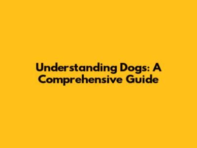 Understanding Dogs: A Comprehensive Guide