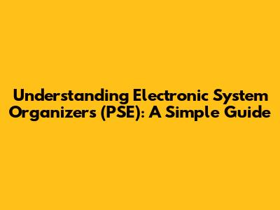 Understanding Electronic System Organizers (PSE): A Simple Guide
