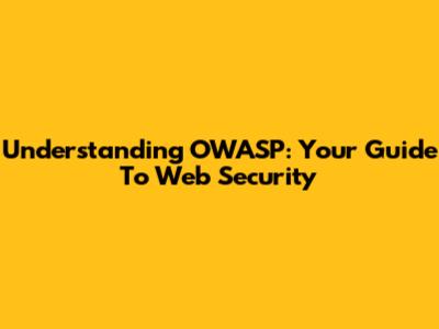 Understanding OWASP: Your Guide To Web Security