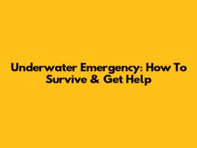 Underwater Emergency: How To Survive & Get Help