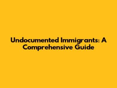 Undocumented Immigrants: A Comprehensive Guide