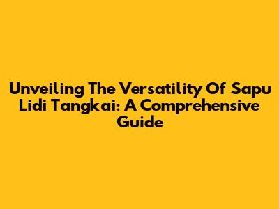 Unveiling The Versatility Of Sapu Lidi Tangkai: A Comprehensive Guide