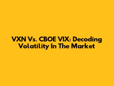 VXN Vs. CBOE VIX: Decoding Volatility In The Market