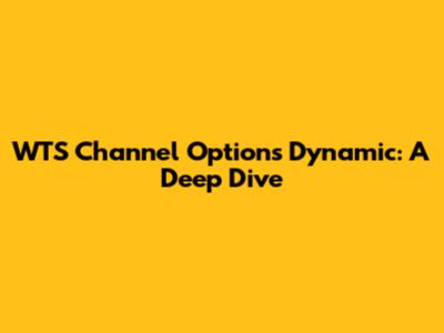 WTS Channel Options Dynamic: A Deep Dive