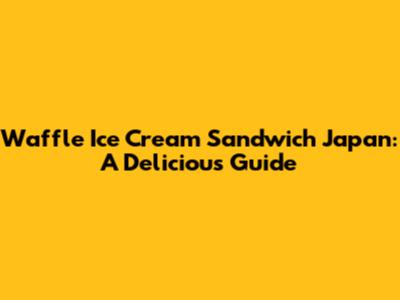 Waffle Ice Cream Sandwich Japan: A Delicious Guide