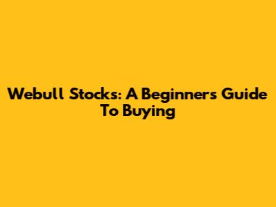 Webull Stocks: A Beginner's Guide To Buying
