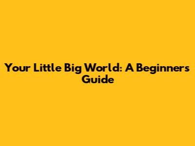 Your Little Big World: A Beginner's Guide