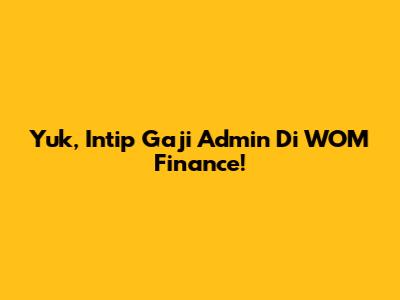 Yuk, Intip Gaji Admin Di WOM Finance!